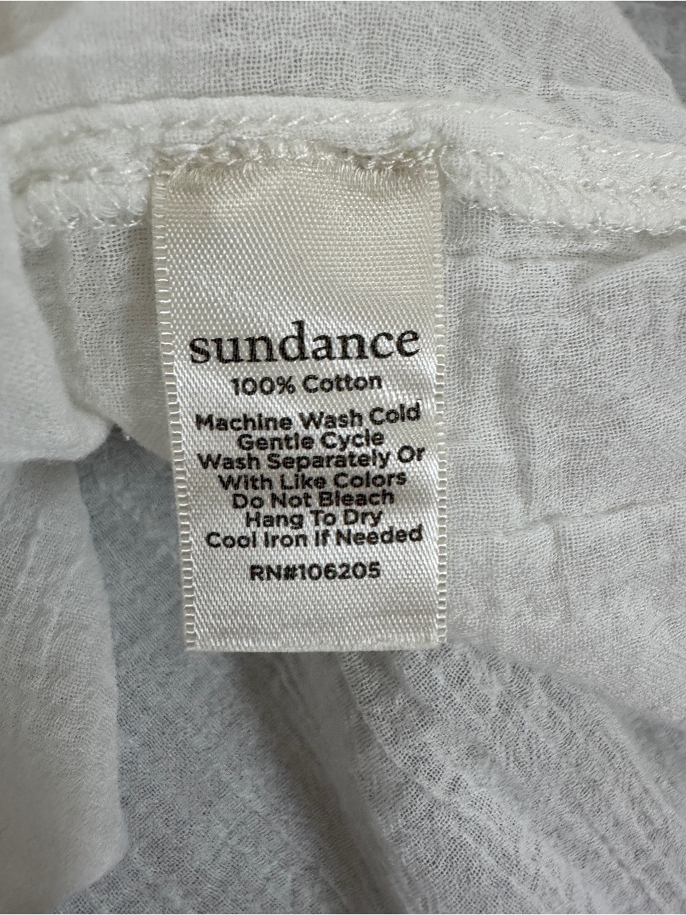 Sundance White 100% Cotton Gauze Boho Tunic Dress Tiered Peasant Top Coastal - Picture 6 of 8